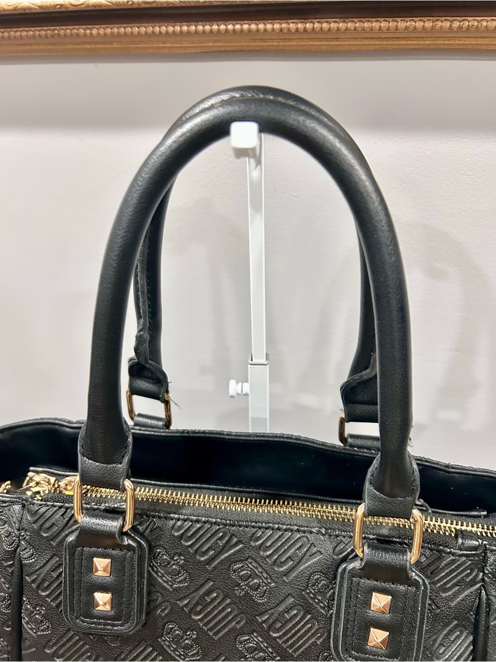 Juicy Couture Black Embossed Logo Tote with Gold Hardware - Picture 4 of 12